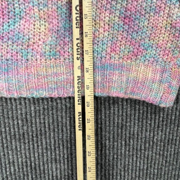 Debut Sweater Womens Small S/M Purple Rainbow Open Knit Lightweight Short Casual - Picture 14 of 14